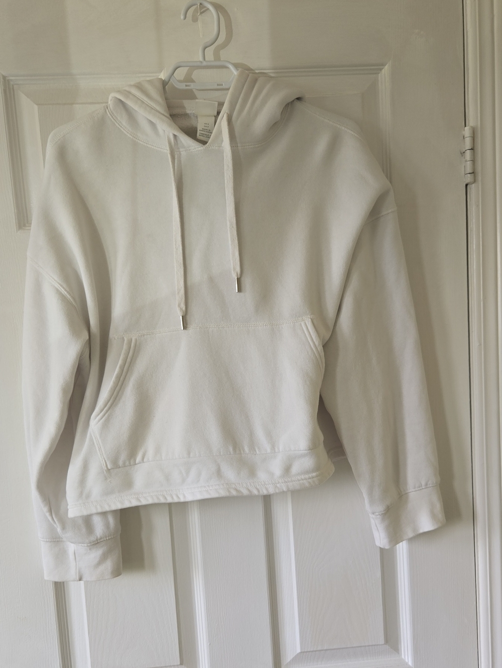 H&M White Cropped Women's Hoodie